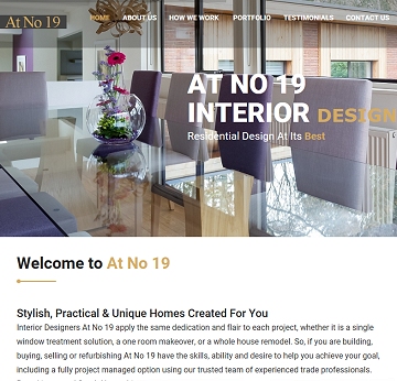 Interior design business portfolio and information website