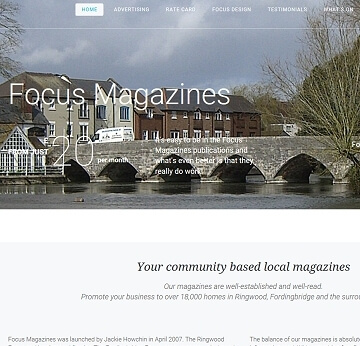 Informative brochure style website for Focus Magaines in Ringwood by Cyber Team