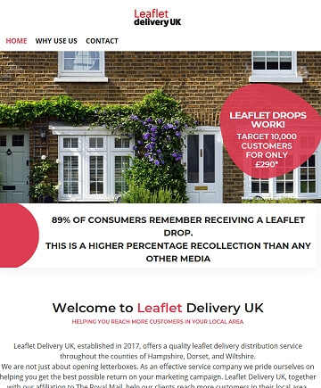 Christchurch based Leaflet Delivery marketing service website created by Cyber Team