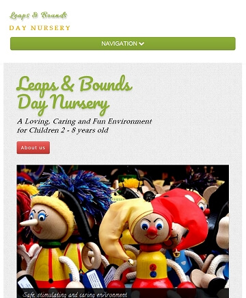 Creative and informative website produced for Leaps and Bounds by Cyber Team