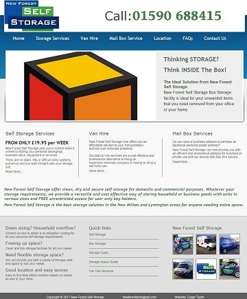 New Forest Self Storage company brochure website for local business